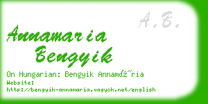 annamaria bengyik business card